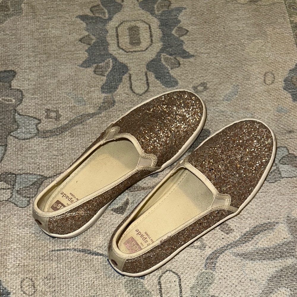 Keds For Kate Spade Gold Sparkly Sneakers